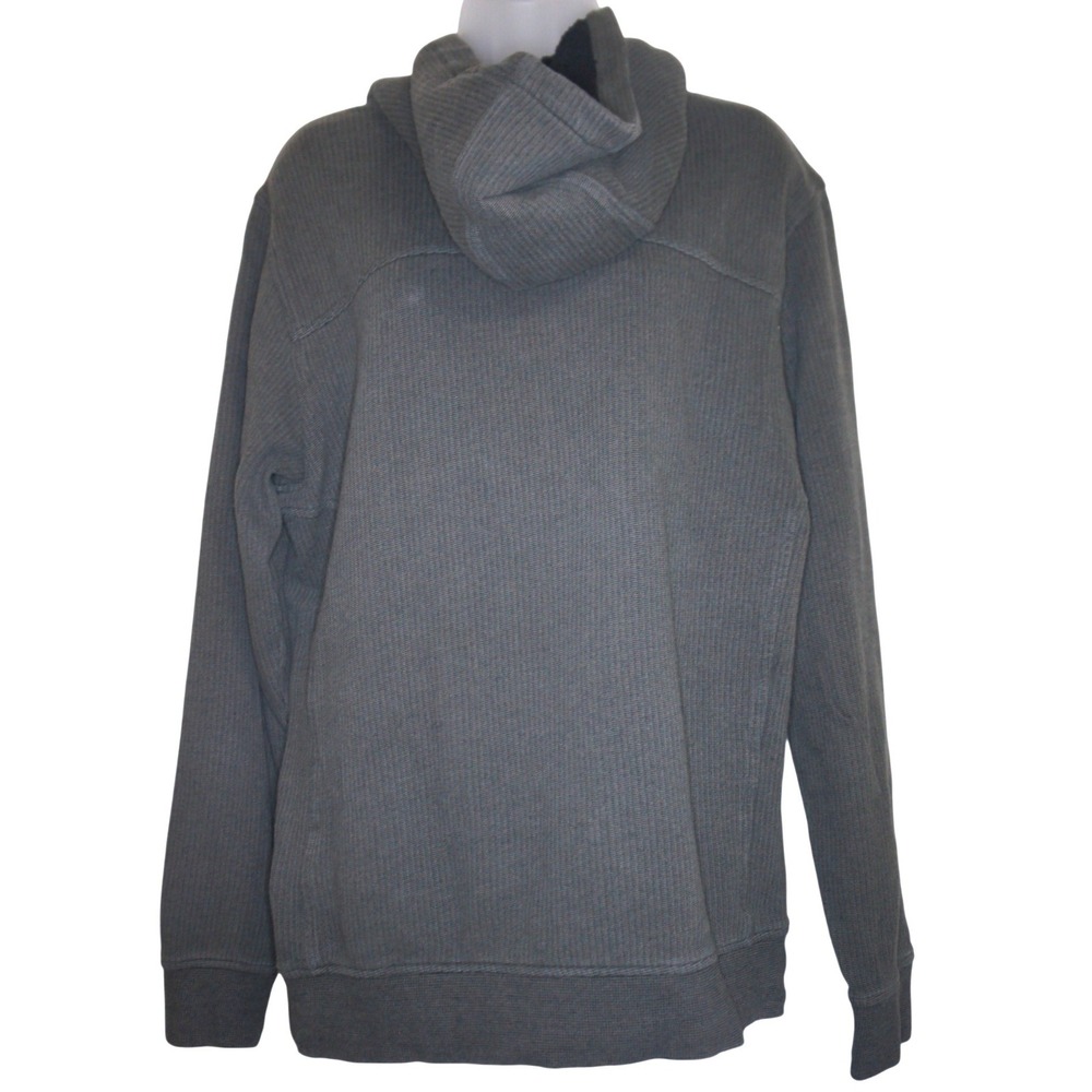Billabong Hoodie Large Gray Waffle Knit Button Neck Pulover with Kangaroo Pocket - Picture 10 of 16
